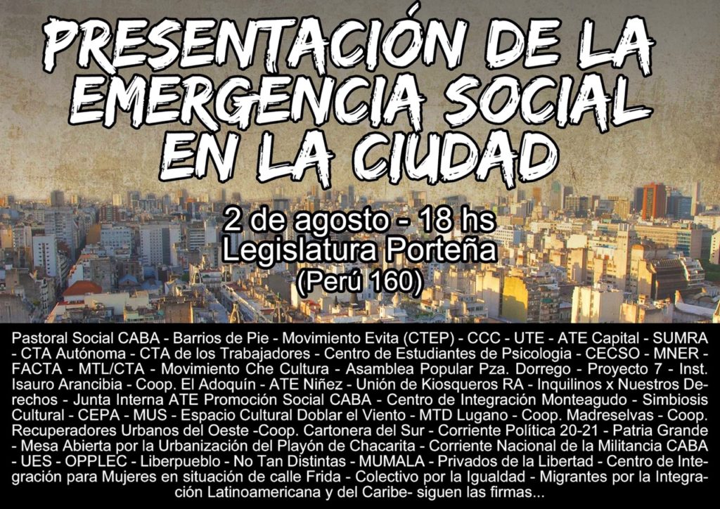 Presentación Emergencia Social Legislatura