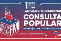 Con una urna gigante en Plaza de Mayo se hace el lanzamiento nacional de la Consulta Popular.
