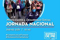 Jueves 28. Jornada nacional de movilización a Desarrollo Social.