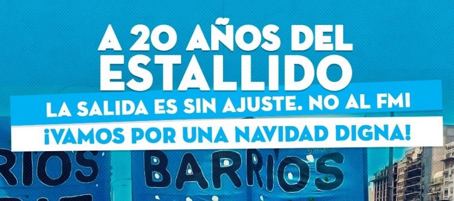 A 20 años Barrios de Pie realizará vigilia y movilización.