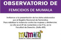 [Corrientes] Dan a conocer los datos del Observatorio de Femicidios de MuMaLá