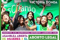 Victoria Donda convoca a asamblea de mujeres por el aborto legal, seguro y gratuito