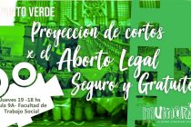 [La Plata] 19/4 Proyección de Cortos por el Aborto Legal Seguro y Gratuito