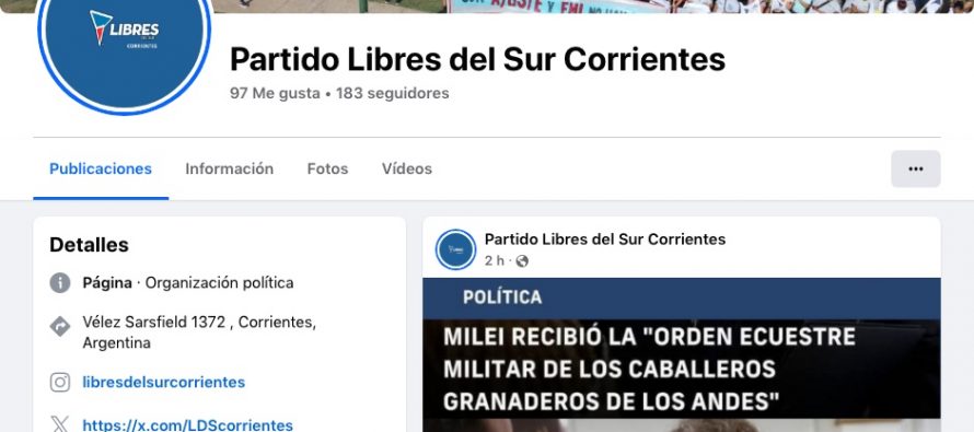 [Corrientes] Ya está en Facebook la nueva página de Libres del Sur