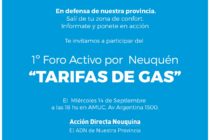 [Neuquén] Hoy: Foro Activo Por Neuquén sobre la tarifa de gas